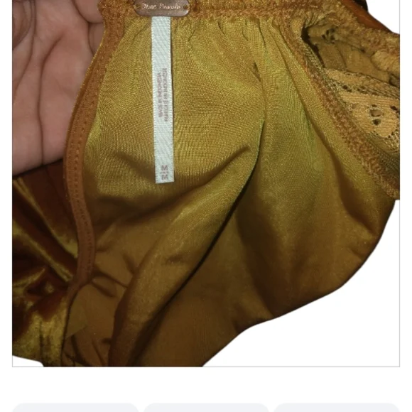 Free People Mustard Velvet Lace Blouse - Picture 5 of 6